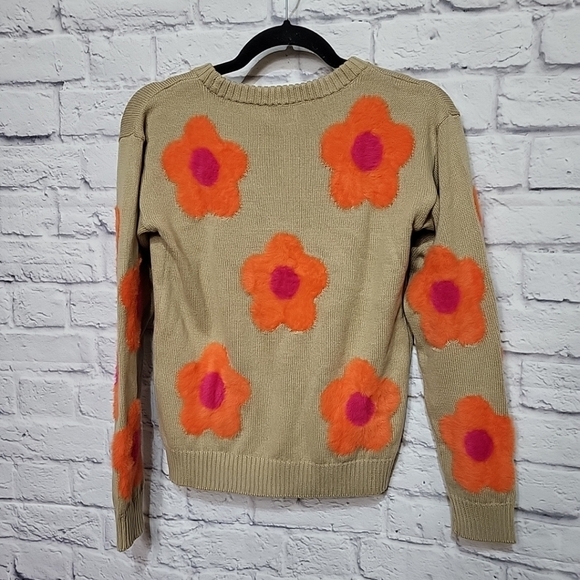 Epic Threads Large 14-16 Fuzzy Flower Knit Sweater NWT Funky Bright Fun - Picture 2 of 7